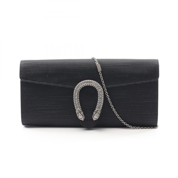 GUCCI Dionysus chain Shoulder clutch second Bag 731751 Fabric Black Used Women