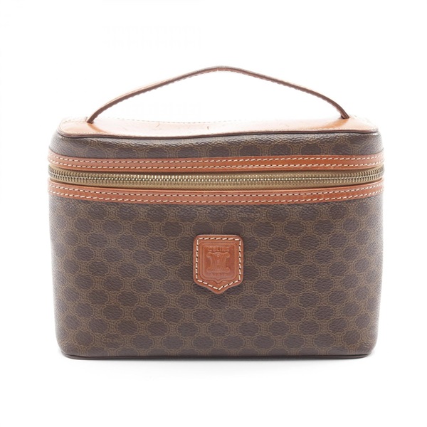 CELINE Macadam vanity Handbag canvas leather Brown Beige Used Women