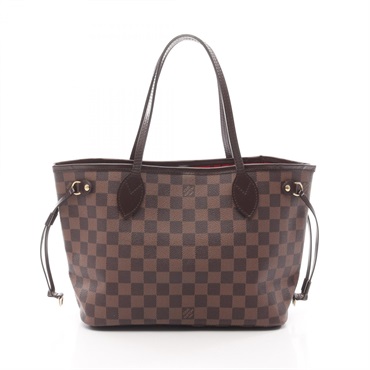 LOUIS VUITTON Neverfull PM Shoulder Tote Bag N51109  Damier Ebene canvas Used LV