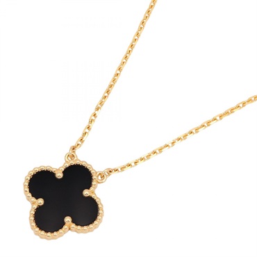Van Cleef & Arpels Vintage Alhambra Necklace Necklace 18K Yellow Gold Onyx used