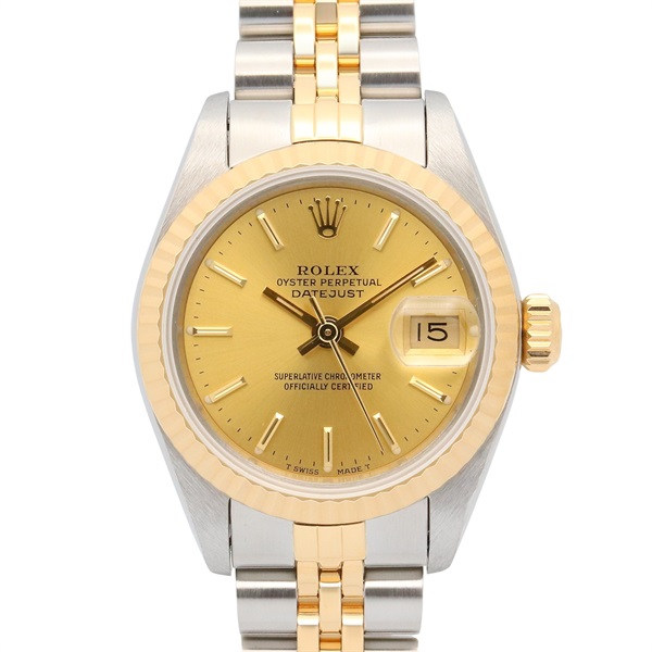 ROLEX Datejust E Wrist Watch 69173 Automatic 18KYG Yellow Gold SS Used Women