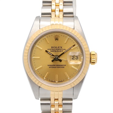 ROLEX Datejust R Wrist Watch 69173 Automatic 18KYG Yellow Gold SS Used Women