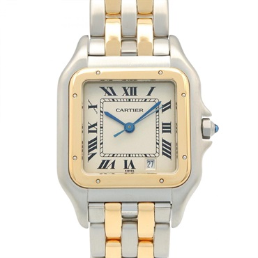 CARTIER PANTHERE MM 2 Row Wrist Watch 83083242 Quartz 18KYG SS Used Women