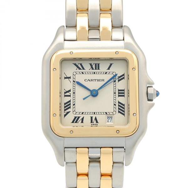 CARTIER PANTHERE MM 2 Row Wrist Watch 83083242 Quartz 18KYG SS Used Women