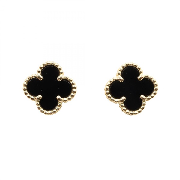 Van Cleef & Arpels Sweet Alhambra Onyx Pierced earrings 18KYG Yellow Gold used