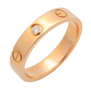 CARTIER Mini Love Ring 18KPG Pink Rose Gold Used unisex Us size 6 #52