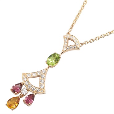 BVLGARI Diva Dream Necklace 18KPG Pink Tourmaline Peridot Citrine used women