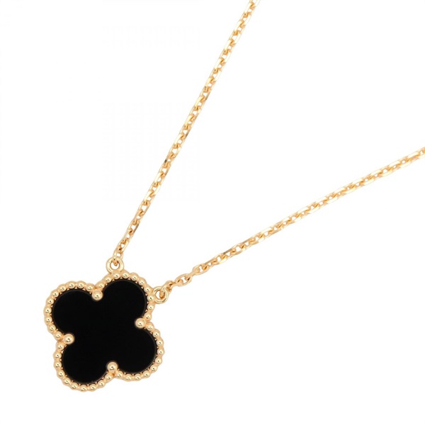 Van Cleef & Arpels Vintage Alhambra Necklace Necklace 18K Yellow Gold Onyx used