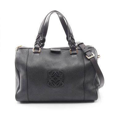 LOEWE Fusta 32 Anagram 2Way Shoulder Handbag leather Black Used Women