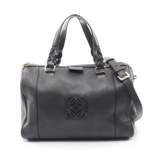 LOEWE Fusta 32 Anagram 2Way Shoulder Handbag leather Black Used Women