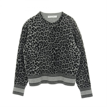 Christian Dior knitwear sweater IT38 cashmere Gray Black Used Women