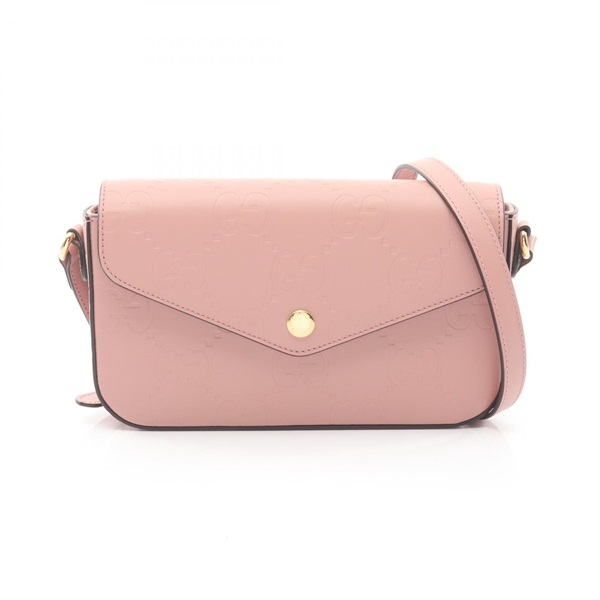 GUCCI GG Super Mini Crossbody Shoulder Bag 772794 leather Pink Used Women