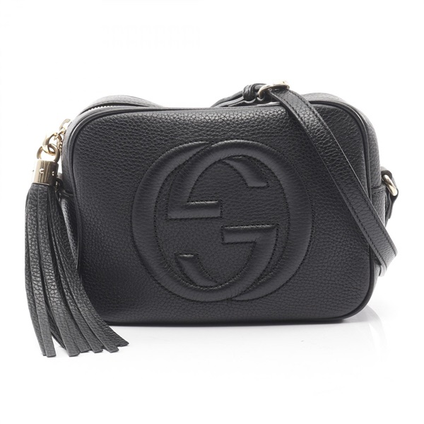 GUCCI Soho Disco Bag Interlocking G Crossbody Chain Shoulder Bag 308364 leather