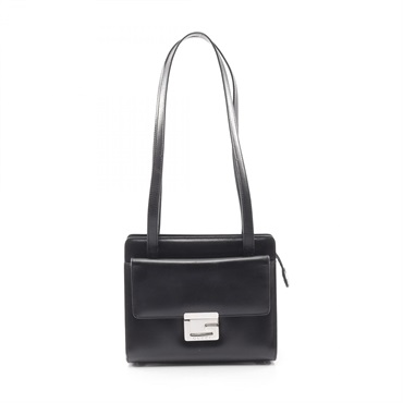 GUCCI G logo Shoulder Bag 007 2023 0267 leather Black Used Women