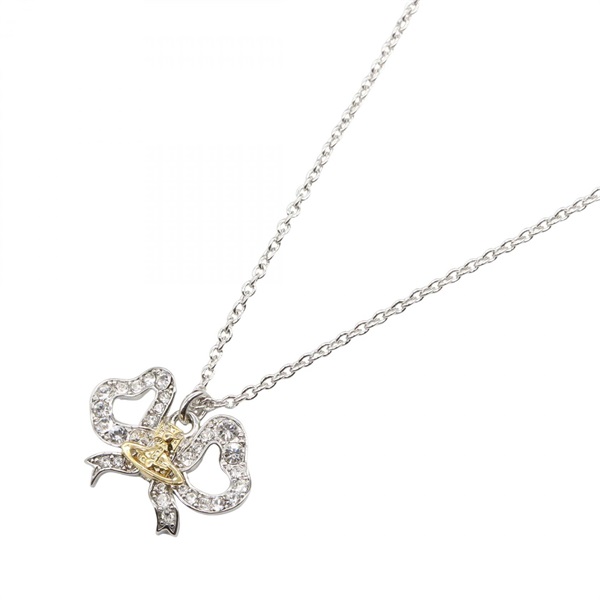 Vivienne Westwood Rigoberta Ribbon Orb Pendant Necklace brass NEW Women