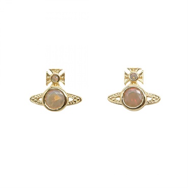 Vivienne Westwood London Orb Pierced Earrings 62010220/02R935 Brass GHW NEW