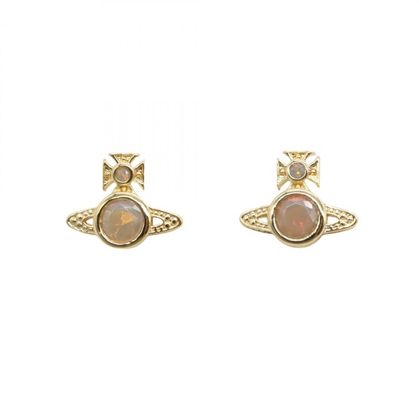 Vivienne Westwood London Orb Pierced Earrings 62010220/02R935 Brass GHW NEW