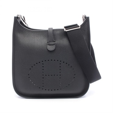 HERMES Evelyne 3 PM Shoulder Bag 056277CK Clemence leather Black Used SHW Z