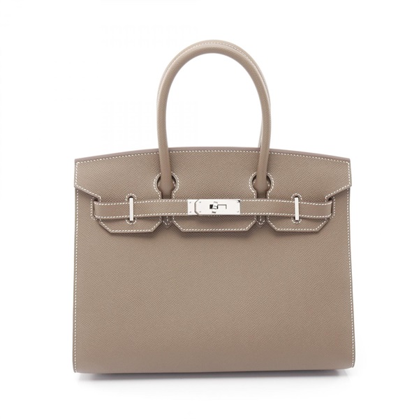 HERMES Birkin 30 Sellier Handbag Epsom leather Beige Etoupe Grey Used U SHW