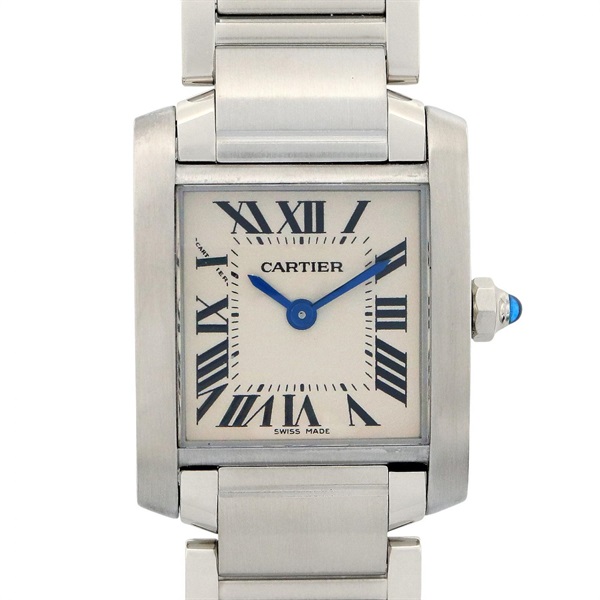 CARTIER Tank francaise SM Wrist Watch W51008Q3 Quartz Stainless Steel Used Women