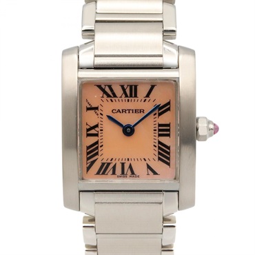 CARTIER Tank francaise SM Wrist Watch W51028Q3 Quartz Stainless Steel Used Women