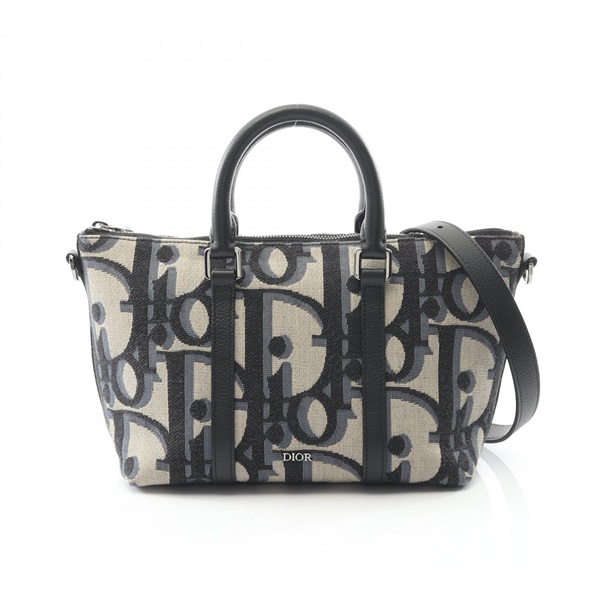 Christian Dior Weekender PM Oblique Shoulder Crossbody Handbag canvas leather CD