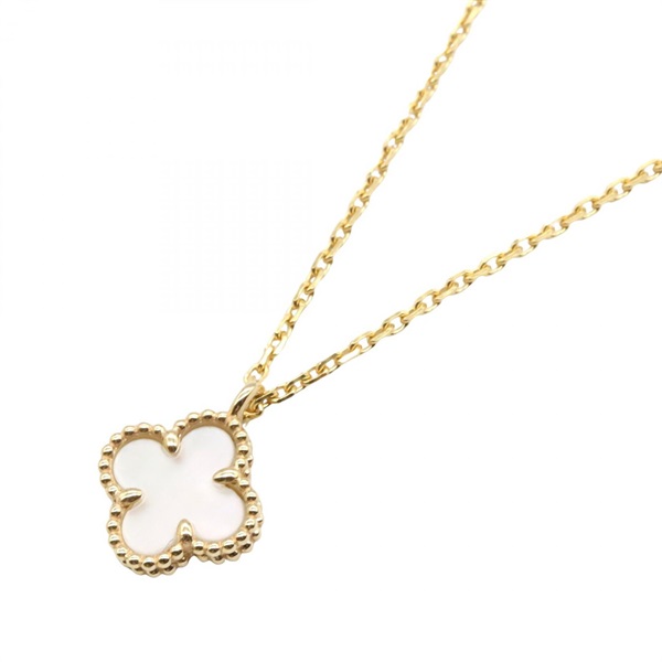 Van Cleef & Arpels Sweet Alhambra Mother of Pearl Necklace Pendant 18KYG White