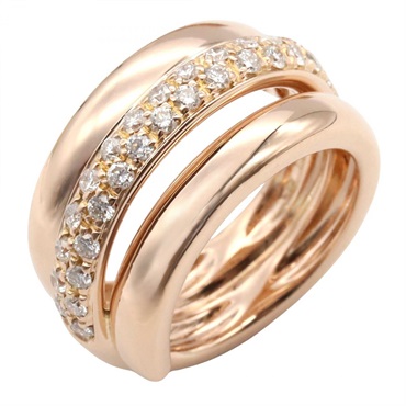 JEWELRY BIBIGI Diamond Ring 18KRG Pink Rose Gold Used Women US Size 5