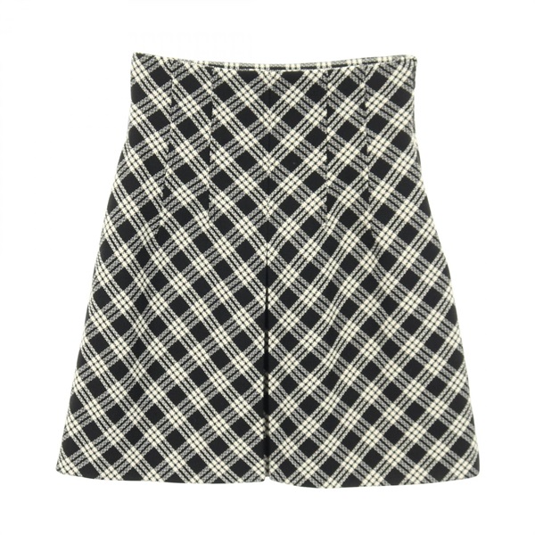 Christian Dior mini plaid Skirt #36 wool Black White Used Women