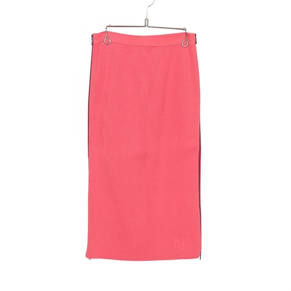 FENDI FF logo skirt FZQ708 cotton Pink Used Women size 40