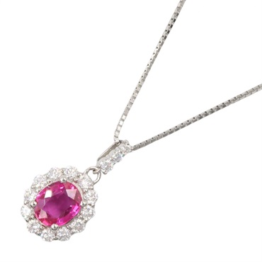 JEWELRY Unheated Sapphire Diamond Necklace Pendant Pt900 Pt850 Platinum Used