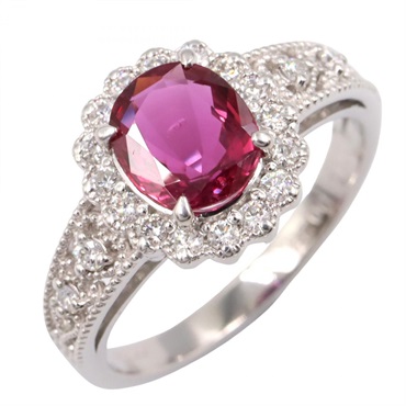 JEWELRY Ruby Diamond Ring Pt900 Platinum Red Used Women US Size 5.5