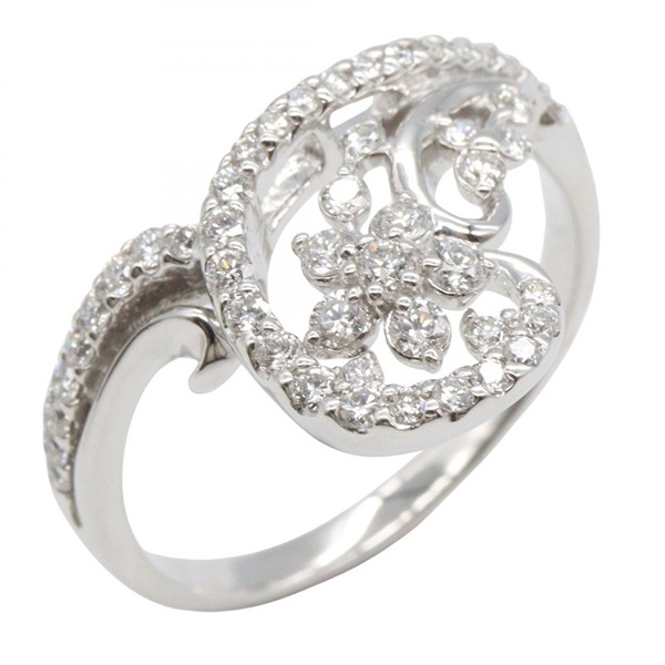 JEWELRY Diamond Ring 18KWG White Gold Used Women US Size 8.5