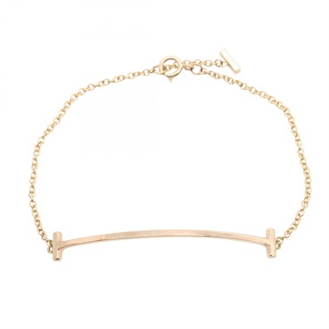 TIFFANY＆CO T Smile Medium Bracelet 75370075 18KPG Pink Rose Gold Used Women