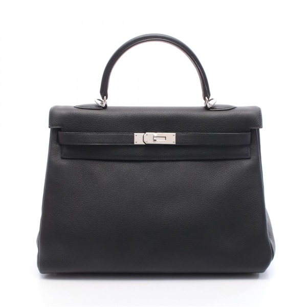 HERMES Kelly 35 shoulder Handbag G Inside stitched 028545CK Togo leather BK SHW