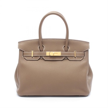 HERMES Birkin 30 Handbag U Togo leather Etoupe Grey Used Women GHW