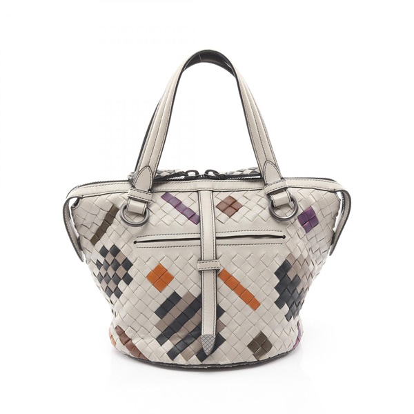 BOTTEGA VENETA Intrecciato Handbag leather Beige Multicolor Used Women BV