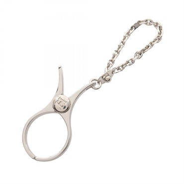 HERMES Filou glove clip holder bag charm metal Silver Used Women