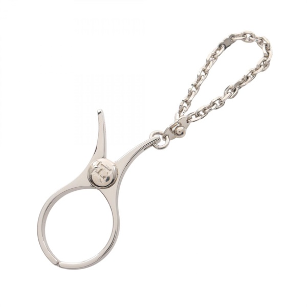 HERMES Filou glove clip holder bag charm metal Silver Used Women