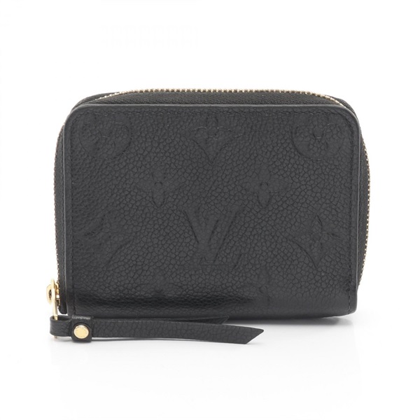 LOUIS VUITTON zip around compact wallet purse M60574 Monogram Empreinte Noir LV
