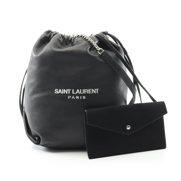 SAINT LAURENT PARIS TEDDY chain Shoulder Bag 538447 leather Black Used Women