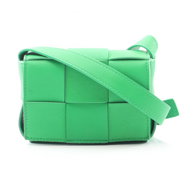 BOTTEGA VENETA CANDY Cassette Mini crossbody Shoulder Bag 666688 leather Green