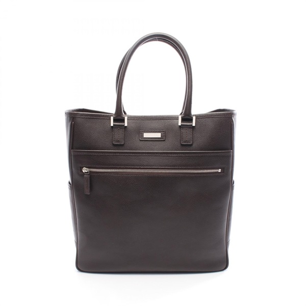 BURBERRY Tote Hand Bag leather Brown Used mens