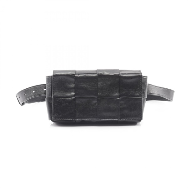 BOTTEGA VENETA Cassette Belt Waist bag 651053 leather Black Used mens BV