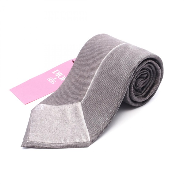 Chrstian Dior logo tie silk Gray Used mens