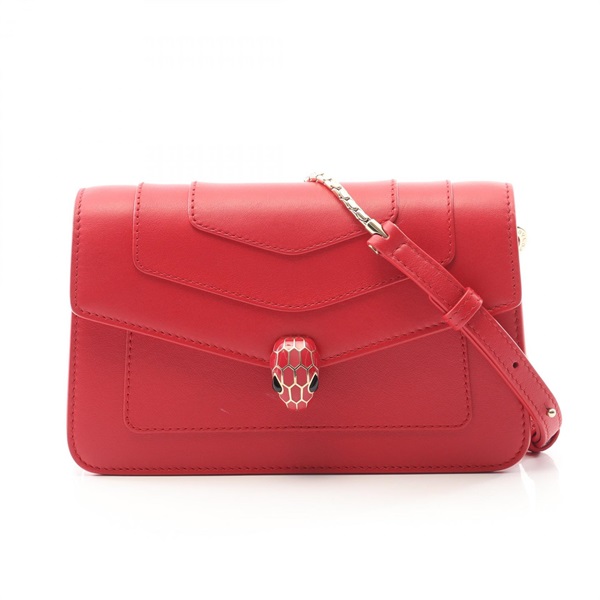 BVLGARI Serpenti Forever Crossbody Chain Shoulder Bag 293711 leather Red Used