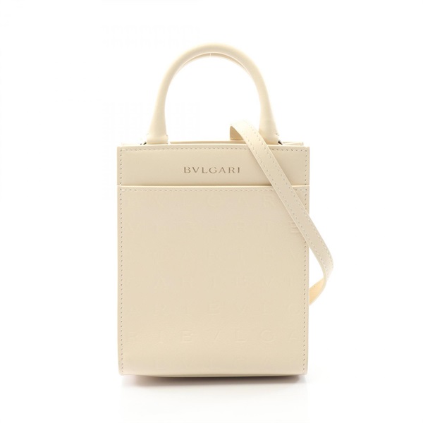 BVLGARI Infinitum Mini 2Way Crossbody Shoulder Handbag 292002 leather White Used