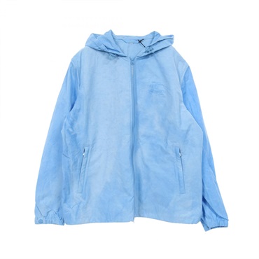 BURBERRY Hooded Zip Jacket Blouson Nylon cotton Blue Used mens size XL