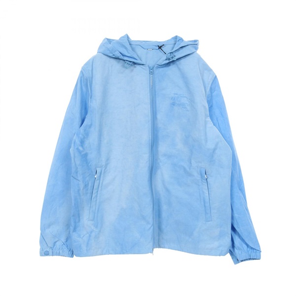 BURBERRY Hooded Zip Jacket Blouson Nylon cotton Blue Used mens size XL