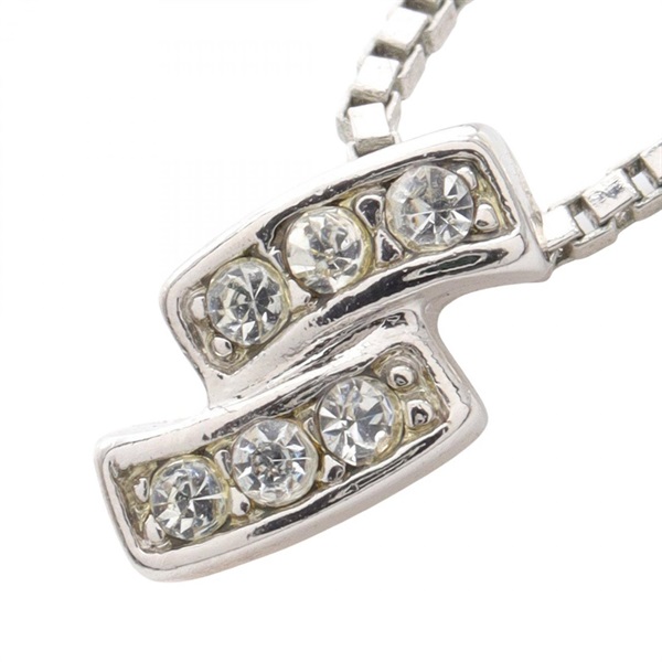 GIVENCHY Necklace Pendant Stainless Steel Rhinestone Used Women 38.5~40cm